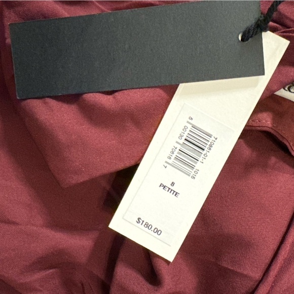 NWT! Banana Republic Red Cherry Jam Crepe Twist-Shoulder Dress 🌎 - Picture 6 of 13